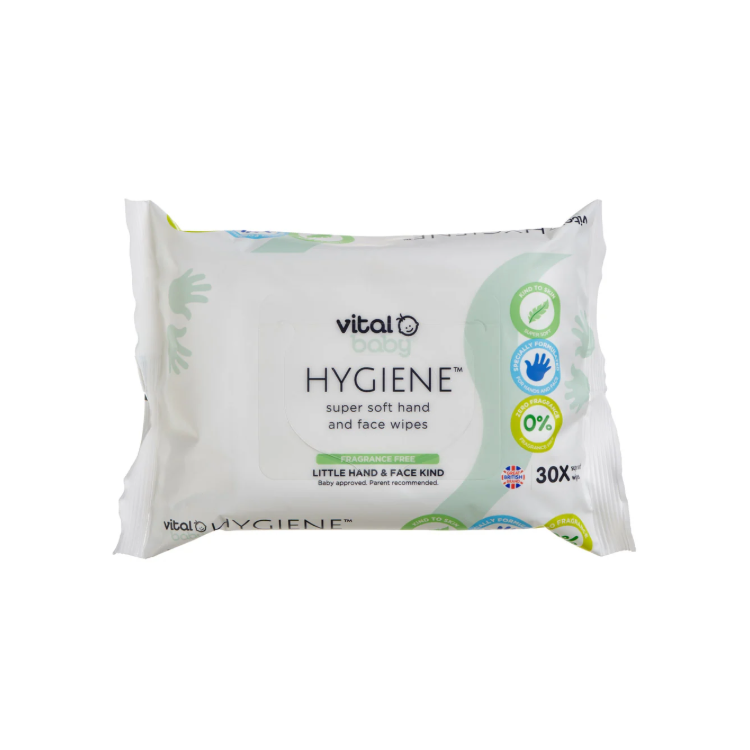 HYGIENE super soft hand & face wipes fragrance free (30pack)